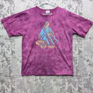 VTG '94 Lynee Apparel Womens‎ Tie Dye T Shirt Native American Art Graphic Large